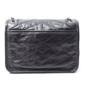 Saint Laurent Leather Niki Chain Shoulder Black Finish Bag